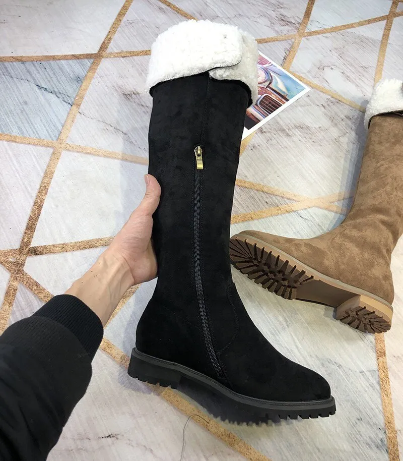 Women Winter Thicken Warm Motorcycle Bikers Boots
