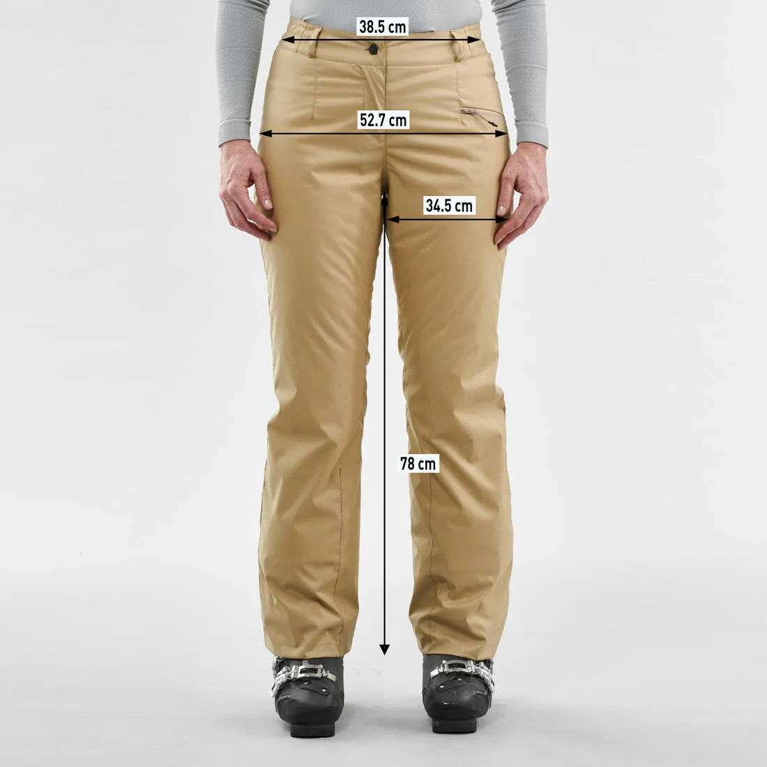 WOMEN’S  WARM SKI TROUSERS - 100 - BEIGE