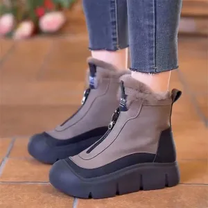 Women's Waterproof Warm Zipper Snow Boots