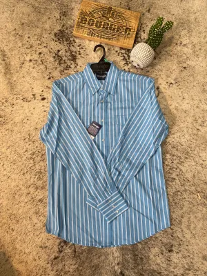 Wrangler® Wrinkle Resist Long Sleeve Shirt - Classic Fit - Blue