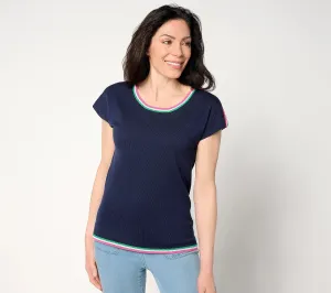 XXSMALL TWILIGHT A648157 Belle by Kim Gravel Pop Color Crochet Trim Sweater