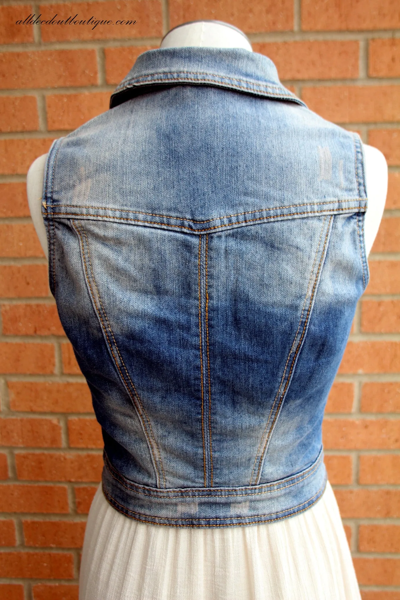 YMI | Denim Cropped Vest