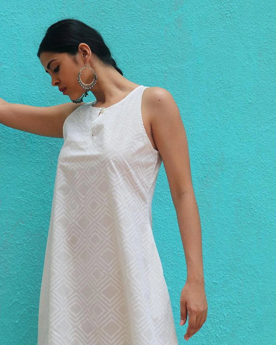Ziva Cotton Dress - Safed